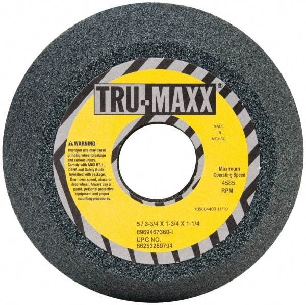 Tru-Maxx - 5" Diam, 1-1/4" Hole Size, 1-3/4" Overall Thickness, 60 Grit, Type 11 Tool & Cutter Grinding Wheel - Medium Grade, Aluminum Oxide, I Hardness, 4,585 RPM - All Tool & Supply