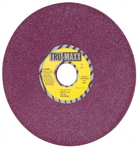 Tru-Maxx - 8" Diam x 1-1/4" Hole x 1/4" Thick, J Hardness, 46 Grit Surface Grinding Wheel - Aluminum Oxide, Type 1, Coarse Grade, 3,600 Max RPM, No Recess - All Tool & Supply