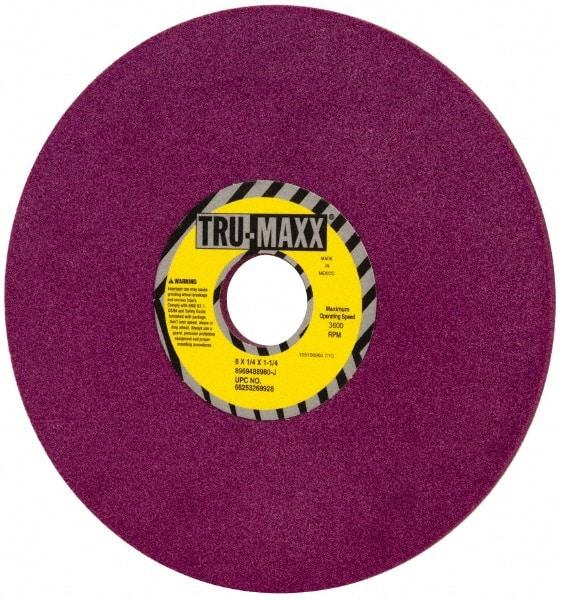 Tru-Maxx - 8" Diam x 1-1/4" Hole x 1/4" Thick, J Hardness, 80 Grit Surface Grinding Wheel - Aluminum Oxide, Type 1, Medium Grade, 3,600 Max RPM, No Recess - All Tool & Supply