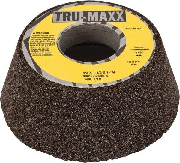 Tru-Maxx - 4" Diam, 1-1/4" Hole Size, 1-1/2" Overall Thickness, 46 Grit, Type 11 Tool & Cutter Grinding Wheel - Coarse Grade, Aluminum Oxide, K Hardness, 5,730 RPM - All Tool & Supply