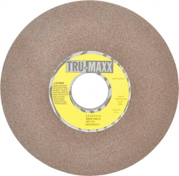 Tru-Maxx - 6" Diam, 1-1/4" Hole Size, 1/2" Overall Thickness, 80 Grit, Type 12 Tool & Cutter Grinding Wheel - Medium Grade, Aluminum Oxide, K Hardness, 4,140 RPM - All Tool & Supply