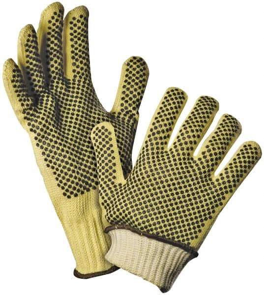 PRO-SAFE - Size XS (6), ANSI Cut Lvl 4, Abrasion Lvl 3, PVC Coated ATA Cut Resistant Gloves - 8" Long, Fully Coated Coated, ATA/Cotton Lining, Continuous Cuff, Yellow/Black, Paired - All Tool & Supply