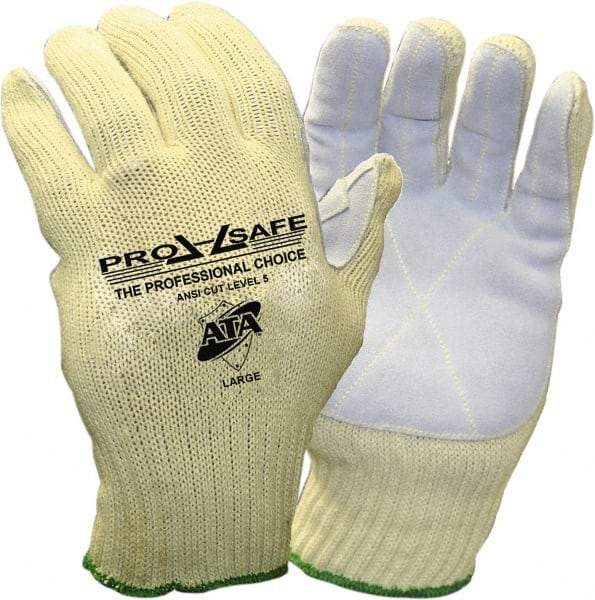 PRO-SAFE - Size S, ANSI Cut Lvl 5, Puncture Lvl 3, Abrasion Lvl 4, Cut & Puncture Resistant Gloves - Yellow/Gray - All Tool & Supply