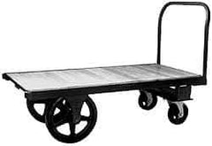 Fairbanks - 4,000 Lb Capacity Steel Platform Truck - Hardwood Deck, 24" OAW - All Tool & Supply