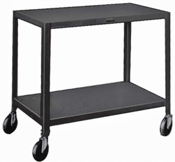 Made in USA - 500 Lb Capacity, 24" Wide x 48" Long x 34-1/2" High Service Cart - 2 Shelf, Steel, Swivel Casters - All Tool & Supply