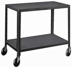 Made in USA - 500 Lb Capacity, 18" Wide x 36" Long x 34-1/2" High Service Cart - 3 Shelf, Steel, Swivel Casters - All Tool & Supply