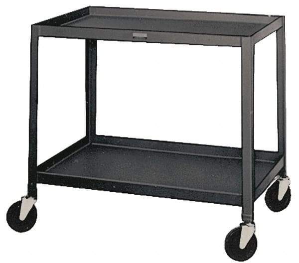 Made in USA - 500 Lb Capacity, 18" Wide x 36" Long x 34-1/2" High Service Cart - 2 Shelf, Steel, Swivel Casters - All Tool & Supply