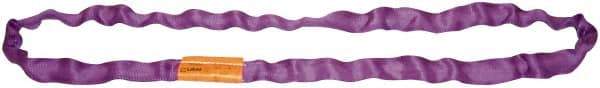 Lift-All - 7' Long x 1" Wide, Polyester Web Sling - 2,100 Lb Choker Capacity, 5/8" Diam Chain, Purple - All Tool & Supply