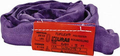 Lift-All - 3' Long x 3" Wide, 2,600 Lb Vertical Capacity, Polyester Web Sling - 2,100 Lb Choker Capacity, 5/8" Diam Chain, Purple - All Tool & Supply