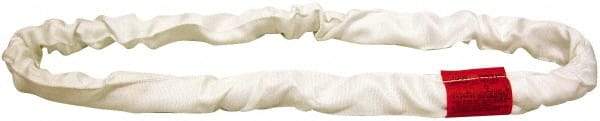 Lift-All - 7' Long x 2-1/8" Wide, Polyester Web Sling - 13,400 Lb Choker Capacity, 1-3/8" Diam Chain, White - All Tool & Supply