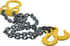 Lift-All - 6' Long, 4,700 Lb Basket Capacity, 3,600 Lb Vertical Capacity, Alloy Steel Web Sling - Adjust-A-Link Chain Sling, 7/32" Diam Chain - All Tool & Supply