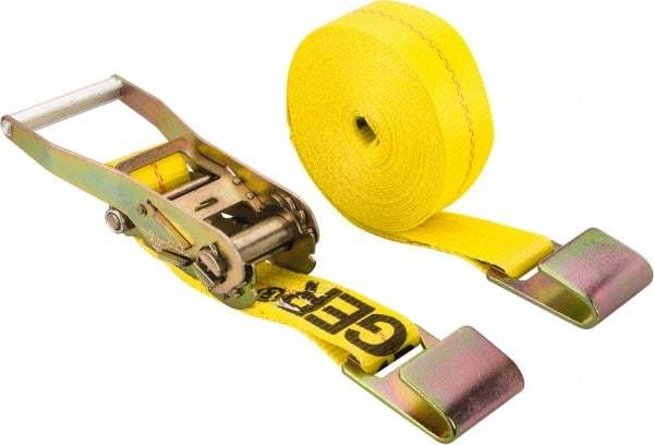 Lift-All - 27' Long x 2" Wide, 3,300 Lb Basket Capacity, 3,300 Lb Vertical Capacity, Polyester Web Sling - Yellow - All Tool & Supply