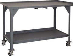 Durham - Roll-Around Workbench Mobile Work Bench - Steel, Gray, 60" Long x 30" Deep x 39-1/2" High - All Tool & Supply