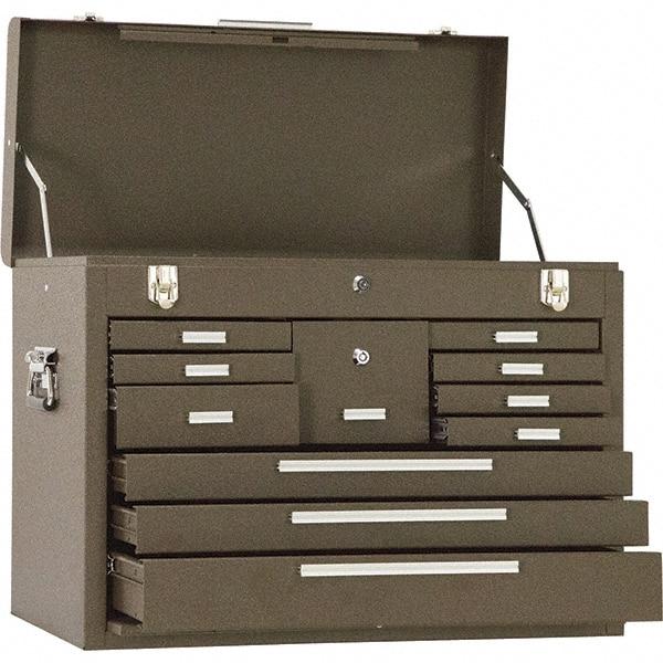 Kennedy - 11 Drawer Tool Chest - 28-1/8" Wide x 12-1/8" Deep x 18-7/8" High, Steel, Brown - All Tool & Supply