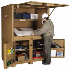 Knaack - 60" Wide x 42" Deep x 82" High Job Site Field Station - 2 Door, Steel, Light Brown - All Tool & Supply