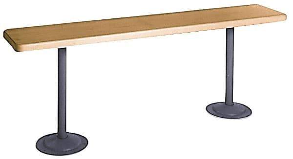 Made in USA - 8' Long x 9-1/2" Wide x 1-1/4" Thick, Maple Wood Bench Seat - Order Pedestals Separately - All Tool & Supply