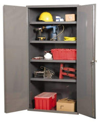 Durham - 2 Shelf Locking Storage Cabinet - Steel, 36" Wide x 24" Deep x 42" High, Gray - All Tool & Supply