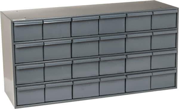 Durham - 24 Drawer, Small Parts Steel Storage Cabinet - 11-3/4" Deep x 33-3/4" Wide x 17" High - All Tool & Supply