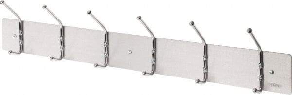 Safco - 6 Hooks, 36" Long x 2-1/8" Deep, Steel Utility Hook Strips - 2-1/2" High - All Tool & Supply