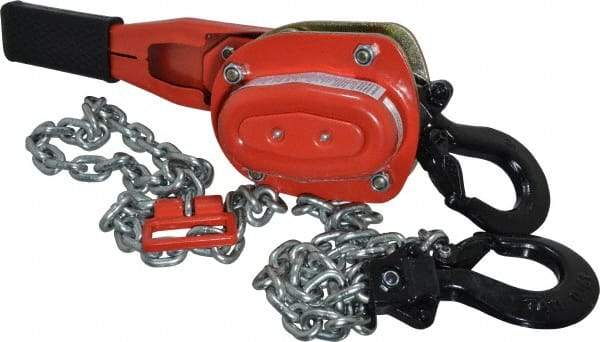 CM - 1,500 Lb Lifting Capacity, 5' Lift Height, Lever Hoist - Made from Chain, 45 Lb Avg Pull to Lift Rated Load - All Tool & Supply