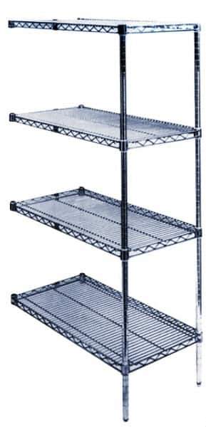 Value Collection - 4 Shelf Wire Shelving Unit - 24" Wide x 24" Deep x 63" High, - All Tool & Supply