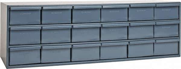 Durham - 18 Drawer, Small Parts Steel Storage Cabinet - 11-5/8" Deep x 33-3/4" Wide x 10-7/8" High - All Tool & Supply