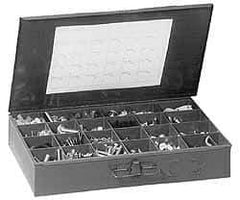 Value Collection - 168 Piece, 1/4x1 to 3/4 x 3-1/2, Steel Lag Screw Assortment - Hex Head, Hex Drive, 1 to 3-1/2" Long, Zinc-Plated Finish - All Tool & Supply