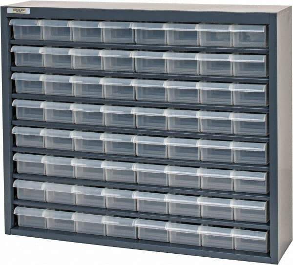 Durham - 64 Drawer, Small Parts Steel Storage Cabinet w/Plastic Drawers - 6-3/8" Deep x 25-7/8" Wide x 21-3/8" High - All Tool & Supply