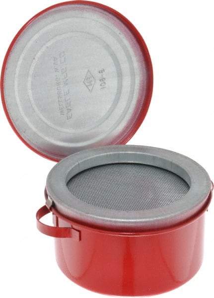 Eagle - 1 Quart Capacity, Coated Steel, Red Bench Can - 3-5/8 Inch High x 6-1/4 Inch Diameter, 2-1/2 Inch Dasher Diameter - All Tool & Supply