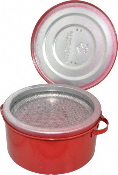 Eagle - 2 Quart Capacity, Coated Steel, Red Bench Can - 4-1/4 Inch High x 8 Inch Diameter, 2-1/2 Inch Dasher Diameter - All Tool & Supply