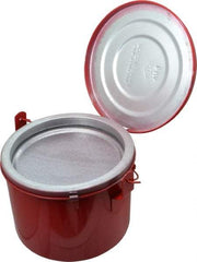 Eagle - 4 Quart Capacity, Coated Steel, Red Bench Can - 6-1/2 Inch High x 8 Inch Diameter, 2-1/2 Inch Dasher Diameter - All Tool & Supply