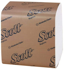 Scott - 17" Long x 17" Wide, 1/4 Fold Dinner Paper Napkins - 1 Ply, White - All Tool & Supply