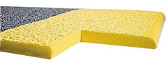 Wearwell - 20' Long x 4' Wide, Dry Environment, Anti-Fatigue Matting - Black with Yellow Borders, Urethane with Vinyl Sponge Base, Rounded on 4 Sides - All Tool & Supply