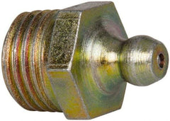 Value Collection - Straight Head Angle, 1/4 NPT Steel Thread-Forming Grease Fitting - 14.29mm Hex - All Tool & Supply