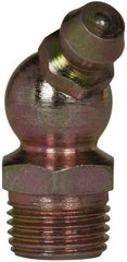 Value Collection - 45° Head Angle, 1/8 NPT Steel Standard Grease Fitting - 11.11mm Hex - All Tool & Supply