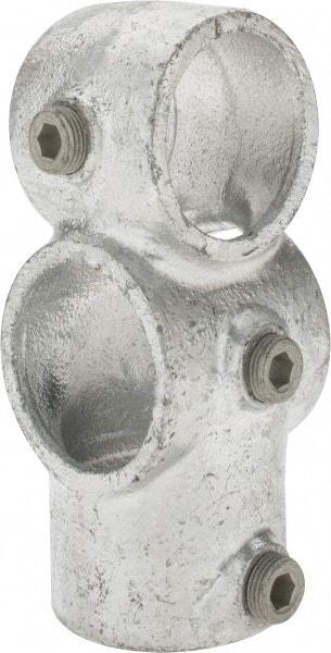 Kee - 1-1/2" Pipe, Socket Tee & Crossover, Malleable Iron Tee & Crossover Pipe Rail Fitting - Galvanized Finish - All Tool & Supply