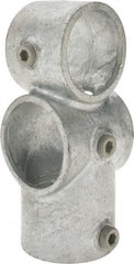 Kee - 2" Pipe, Socket Tee & Crossover, Malleable Iron Tee & Crossover Pipe Rail Fitting - Galvanized Finish - All Tool & Supply