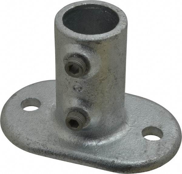 Kee - 1" Pipe, Railing Flange, Malleable Iron Flange Pipe Rail Fitting - Galvanized Finish - All Tool & Supply