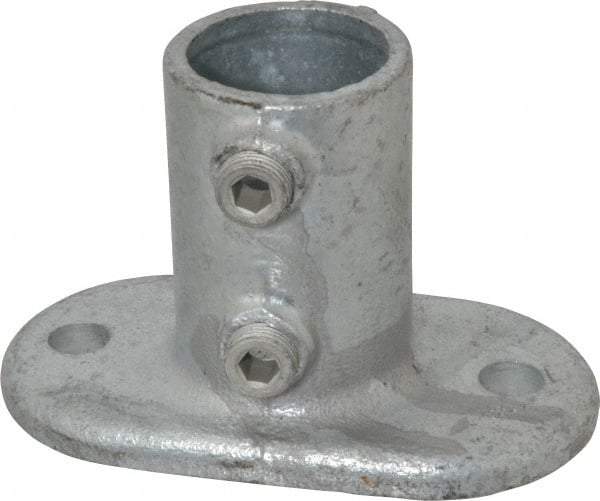 Kee - 1-1/4" Pipe, Railing Flange, Malleable Iron Flange Pipe Rail Fitting - Galvanized Finish - All Tool & Supply