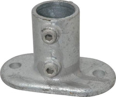 Kee - 1-1/4" Pipe, Railing Flange, Malleable Iron Flange Pipe Rail Fitting - Galvanized Finish - All Tool & Supply