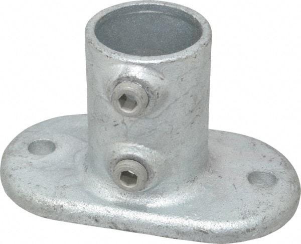 Kee - 1-1/2" Pipe, Railing Flange, Malleable Iron Flange Pipe Rail Fitting - Galvanized Finish - All Tool & Supply