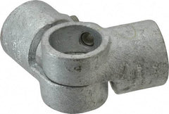 Kee - 1" Pipe, Adjustable Side Outlet Tee, Malleable Iron Tee Pipe Rail Fitting - Galvanized Finish - All Tool & Supply