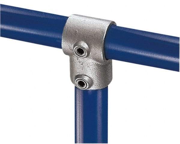 Kee - 3/4" Pipe, Single Socket Tee, Malleable Iron Tee Pipe Rail Fitting - Galvanized Finish - All Tool & Supply