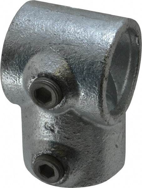 Kee - 1-1/4" Pipe, Single Socket Tee, Malleable Iron Tee Pipe Rail Fitting - Galvanized Finish - All Tool & Supply