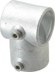 Kee - 2" Pipe, Single Socket Tee, Malleable Iron Tee Pipe Rail Fitting - Galvanized Finish - All Tool & Supply