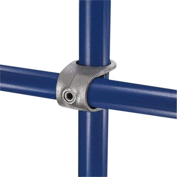 Kee - 2" Pipe, Clamp-On Crossover, Malleable Iron Cross Pipe Rail Fitting - Galvanized Finish - All Tool & Supply