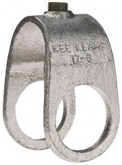 Kee - 1-1/2" Pipe, Clamp-On Crossover, Malleable Iron Cross Pipe Rail Fitting - Galvanized Finish - All Tool & Supply