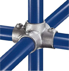 Kee - 1-1/4" Pipe, Four Socket Cross, Malleable Iron Cross Pipe Rail Fitting - Galvanized Finish - All Tool & Supply