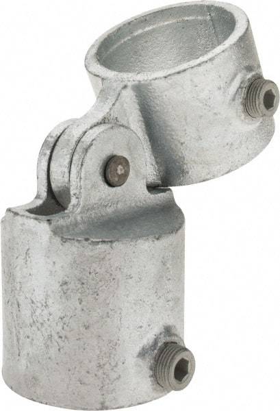 Kee - 2" Pipe, Malleable Iron Swivel Socket Pipe Rail Fitting - Galvanized Finish - All Tool & Supply