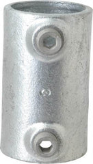 Kee - 1-1/2" Pipe, Malleable Iron Straight Coupling Pipe Rail Fitting - Galvanized Finish - All Tool & Supply